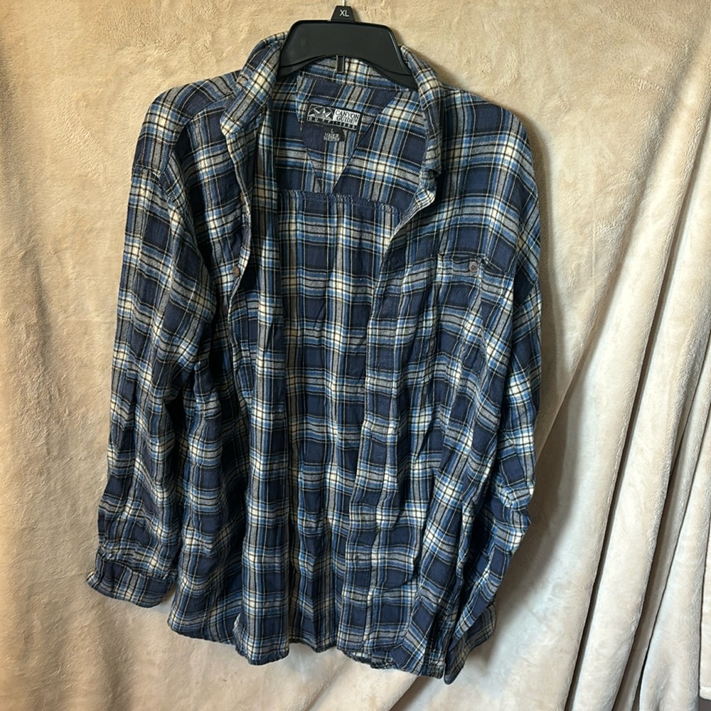 Blue plaid button up